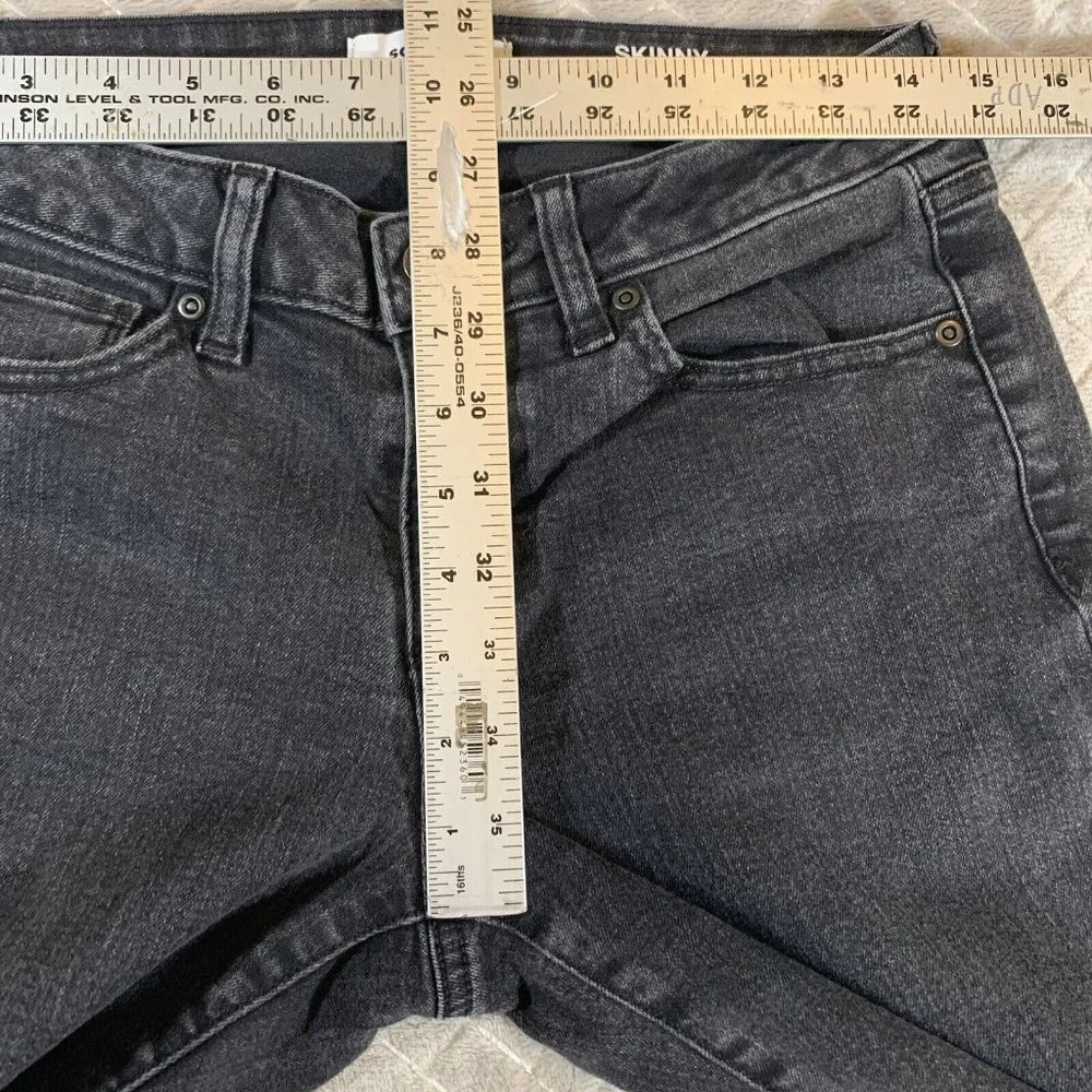 Sonoma Womens 8 Denim Jeans Faded Black Classic Skinny Low Rise Stretch - Picture 5 of 8